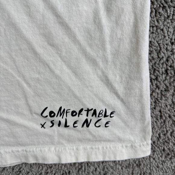 Comfortable Silence Shirt Mens XL Beige Hows Your Head Today Smiley Psychedelic - Picture 10 of 11